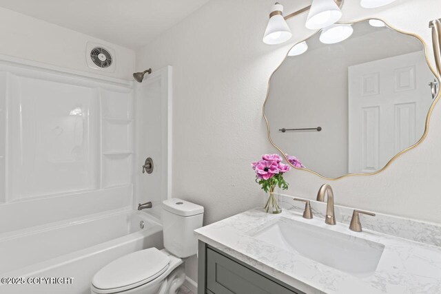 906 Lancaster Dr, Anchorage, AK 99503 - full bath with vanity, toilet, and bathing tub / shower combination