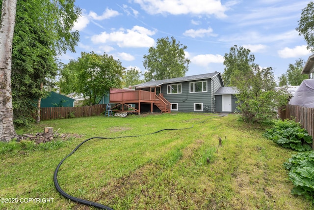 906 Lancaster Dr, Anchorage, AK 99503 - back of house featuring stairway and a wooden deck