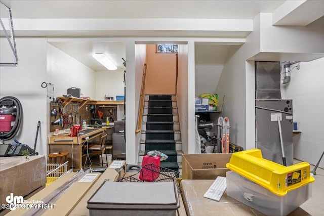 interior space with a workshop area