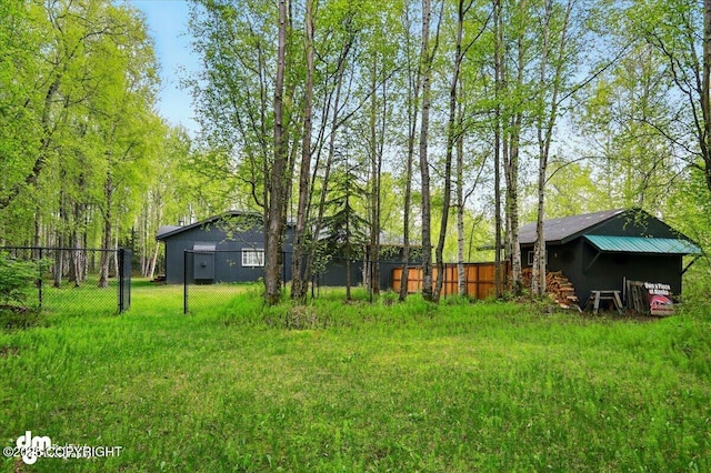 view of yard with fence