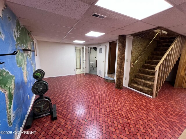 7700 Dover Ave, Anchorage, AK 99504 - workout room featuring a paneled ceiling