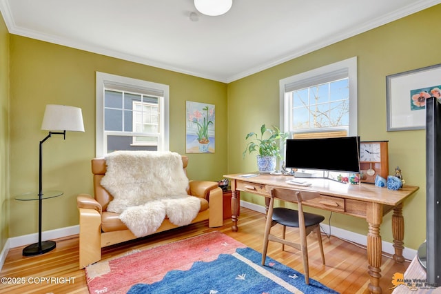 1008 Cordova St, Anchorage, AK 99501 - home office with wood finished floors, crown molding, and baseboards