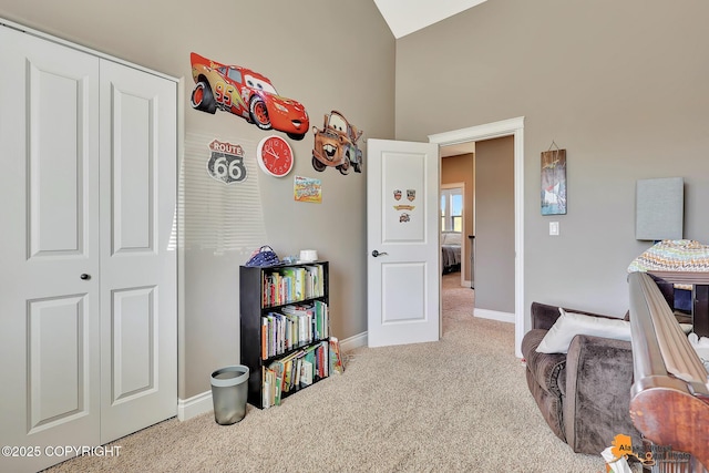 10588 E Nighthawk Cir, Palmer, AK 99645 - office space featuring carpet, baseboards, and high vaulted ceiling