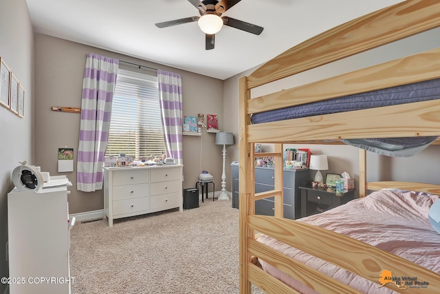 10588 E Nighthawk Cir, Palmer, AK 99645 - bedroom with carpet floors, baseboards, and ceiling fan