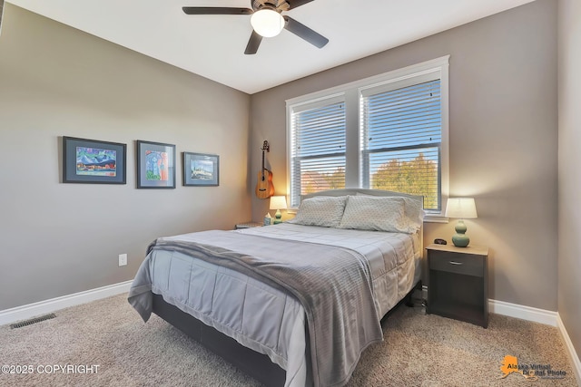 10588 E Nighthawk Cir, Palmer, AK 99645 - bedroom featuring baseboards, carpet flooring, and ceiling fan