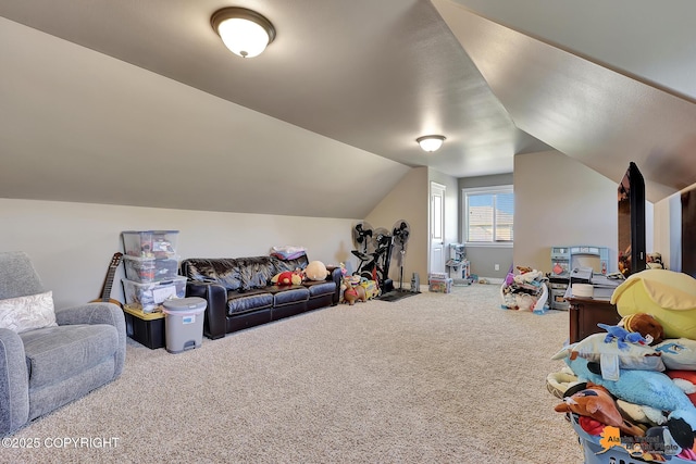 10588 E Nighthawk Cir, Palmer, AK 99645 - game room featuring carpet and lofted ceiling