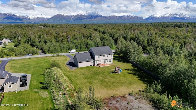 10588 E Nighthawk Cir, Palmer, AK 99645 - view of subject property with a forest and mountains
