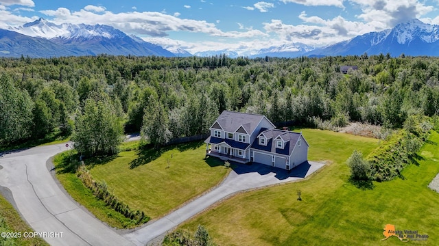 10588 E Nighthawk Cir, Palmer, AK 99645 - view from above of property with a forest and mountains