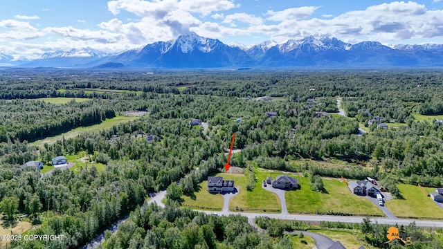 10588 E Nighthawk Cir, Palmer, AK 99645 - bird's eye view of a heavily wooded area and a mountainous background