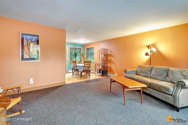 11721 Wranglers Way, Anchorage, AK 99516 - carpeted living area featuring baseboard heating