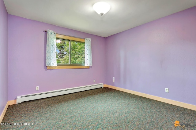 11721 Wranglers Way, Anchorage, AK 99516 - carpeted spare room featuring a baseboard radiator and baseboards