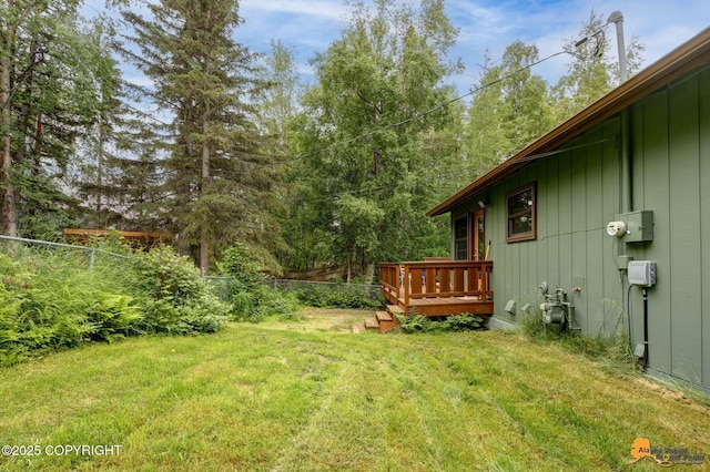 11721 Wranglers Way, Anchorage, AK 99516 - fenced backyard with a deck