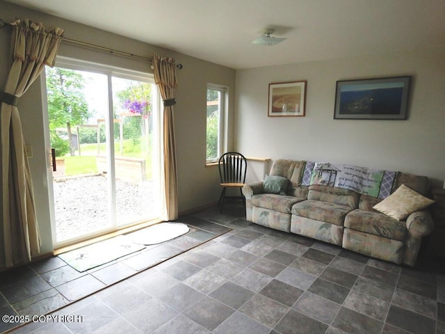 2340 E End Rd, Homer, AK 99603 - living room featuring stone tile flooring