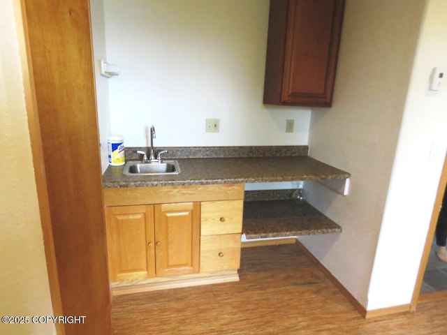 2340 E End Rd, Homer, AK 99603 - kitchen featuring wood finished floors and dark countertops