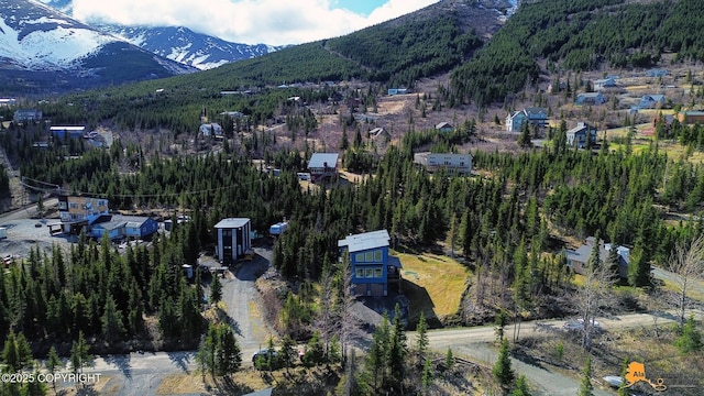 8236 Byron Dr, Anchorage, AK 99516 - aerial view of property's location featuring mountains and a heavily wooded area