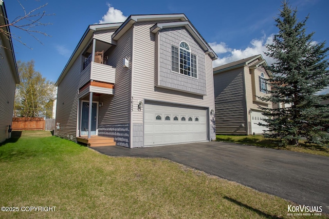 3025 Seclusion Cove Dr # 43, Anchorage, AK 99515 - traditional home featuring a balcony, a garage, and driveway