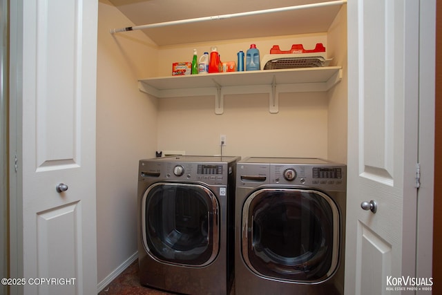 3025 Seclusion Cove Dr # 43, Anchorage, AK 99515 - laundry area featuring washing machine and clothes dryer and baseboards