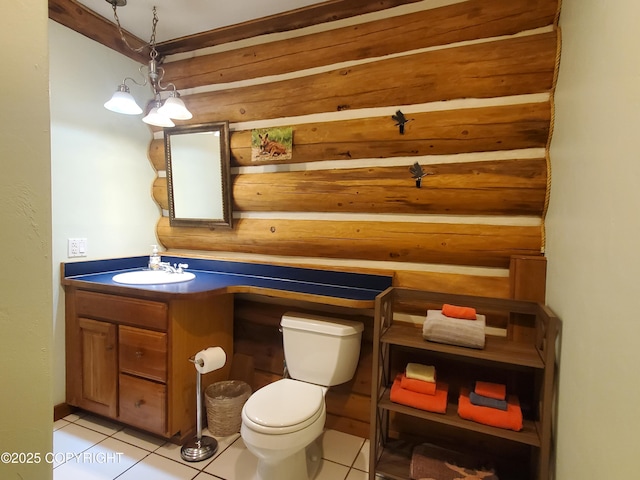 4510 Thomas Ct, Homer, AK 99603 - half bathroom with toilet, vanity, and tile patterned floors