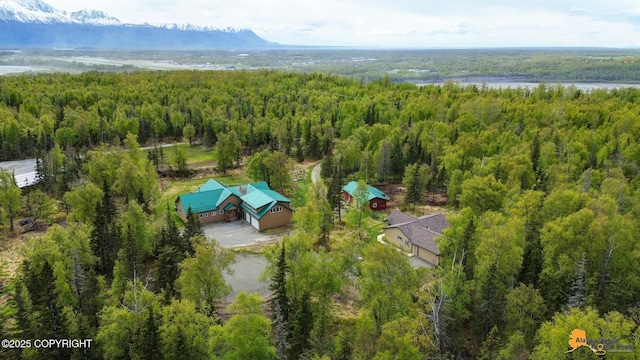 aerial view of a heavily wooded area