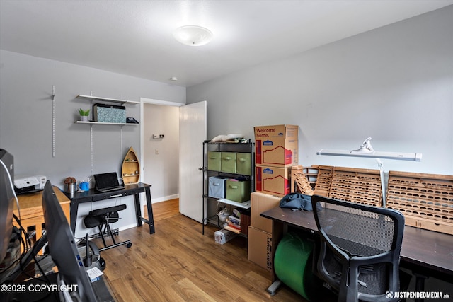 office area featuring wood finished floors