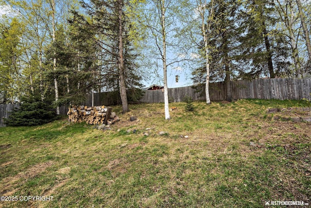 view of fenced backyard