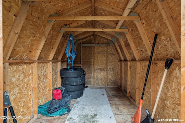 view of storage area