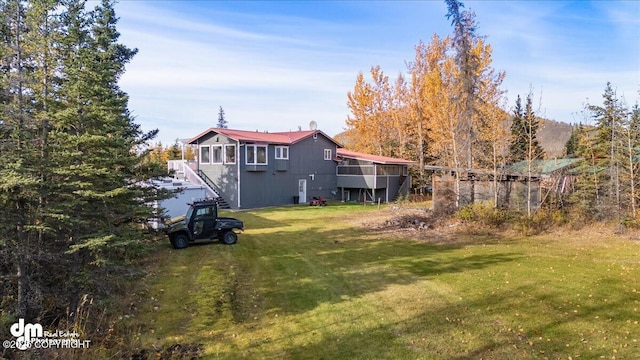 4035 S Tustin Dr, Palmer, AK 99645 - view of grassy yard with stairs