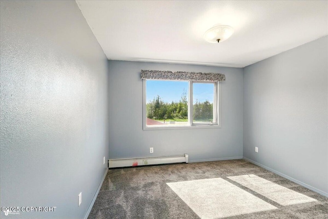 4035 S Tustin Dr, Palmer, AK 99645 - empty room featuring a baseboard radiator, carpet flooring, and baseboards