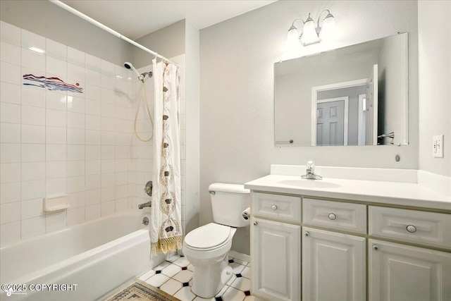 4035 S Tustin Dr, Palmer, AK 99645 - full bathroom with vanity, toilet, and shower / tub combo with curtain