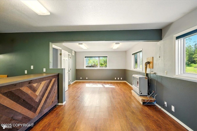 4035 S Tustin Dr, Palmer, AK 99645 - unfurnished living room with plenty of natural light, wood finished floors, heating unit, and baseboards