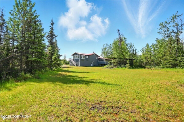 4035 S Tustin Dr, Palmer, AK 99645 - view of grassy yard featuring stairway