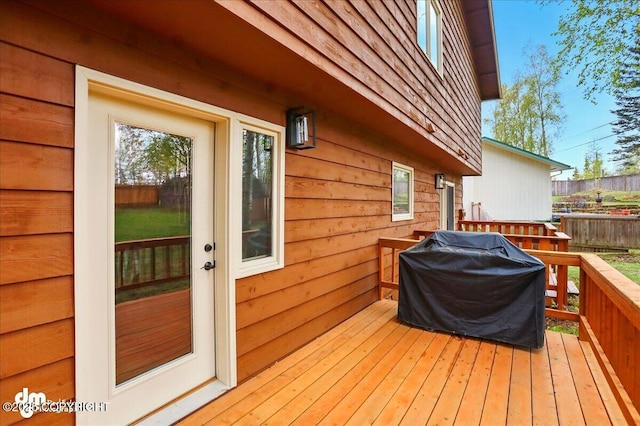 4320 Seeley Cir, Anchorage, AK 99502 - deck featuring area for grilling and fence