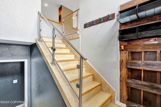 7810 Mae Rene Cir, Anchorage, AK 99502 - stairs with a textured wall