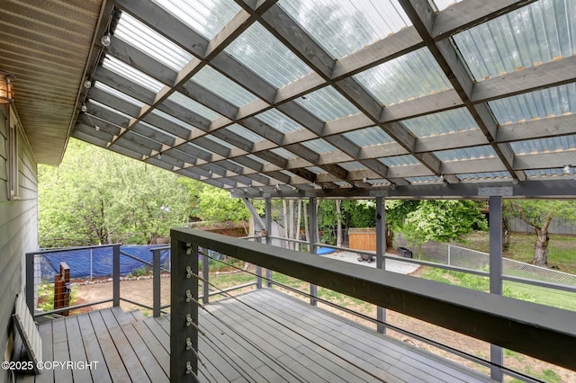 7810 Mae Rene Cir, Anchorage, AK 99502 - deck featuring a fenced backyard and a pergola
