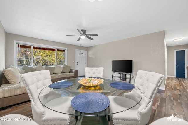 1507 W 47th Ave, Anchorage, AK 99503 - dining space featuring wood finished floors and a ceiling fan