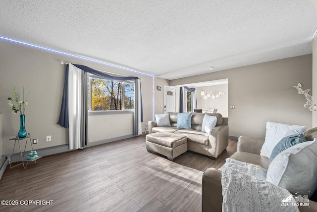1507 W 47th Ave, Anchorage, AK 99503 - living area featuring a textured ceiling and wood finished floors