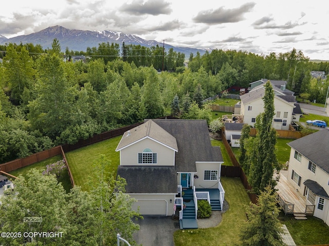 16422 Ondola Cir, Eagle River, AK 99577 - aerial view of property and surrounding area featuring mountains