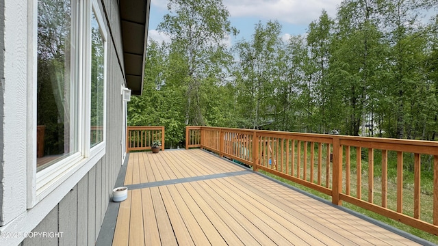 2435 N Ravens Flight Dr, Wasilla, AK 99654 - deck with view of scattered trees