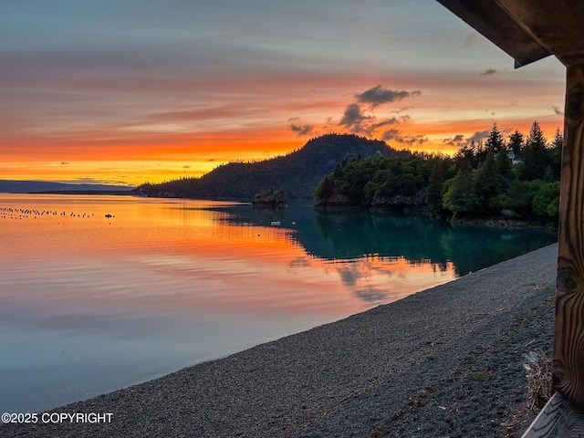 water view featuring a mountainous background