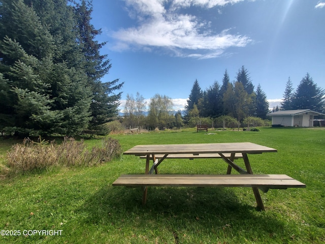 surrounding community featuring a yard