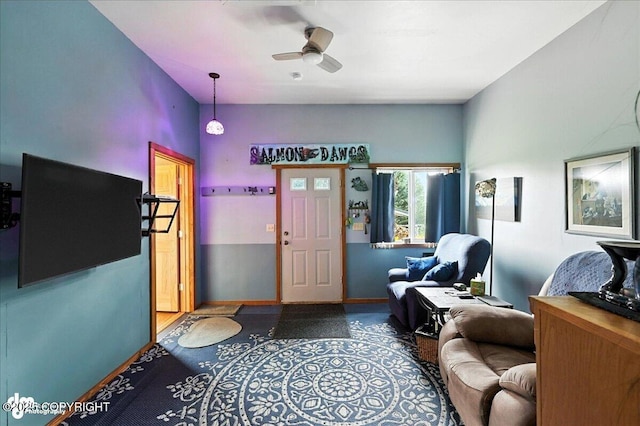 4510 Thomas Ct, Homer, AK 99603 - entryway with a ceiling fan and baseboards