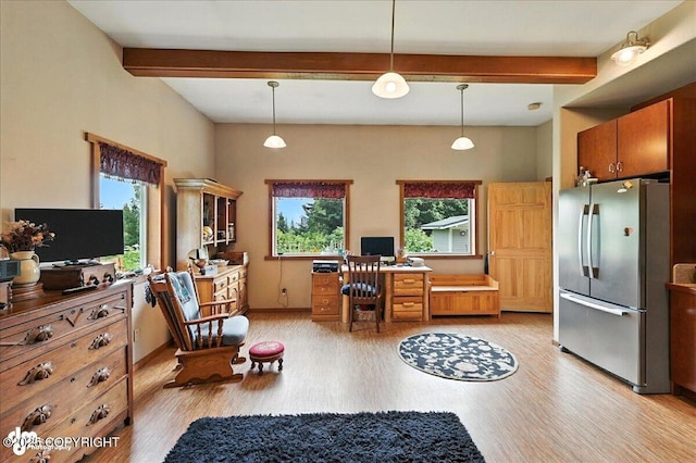 4510 Thomas Ct, Homer, AK 99603 - home office with light wood finished floors and beam ceiling