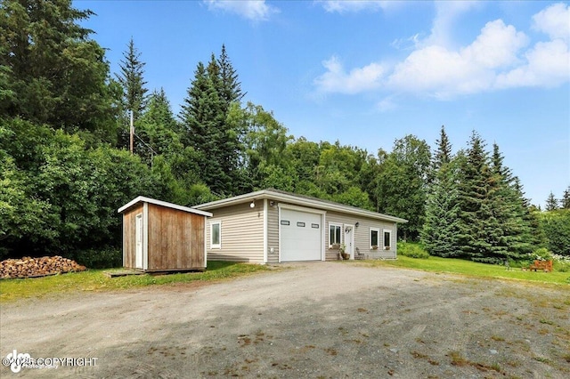 4510 Thomas Ct, Homer, AK 99603 - detached garage featuring a view of trees