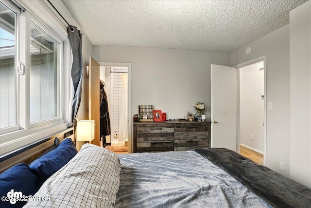 bedroom with a textured ceiling
