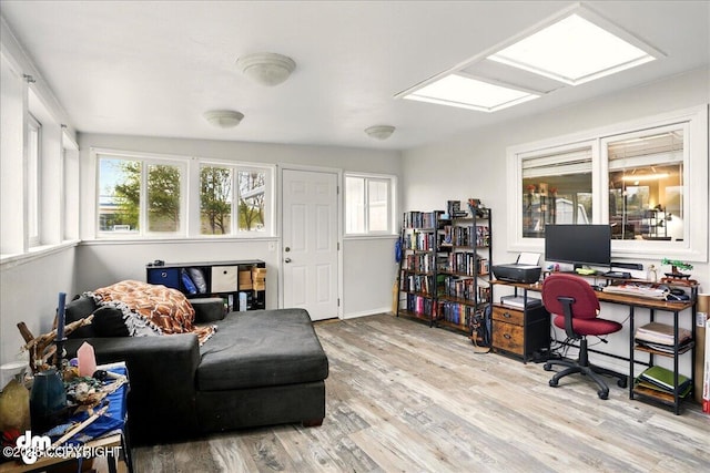 office area featuring wood finished floors