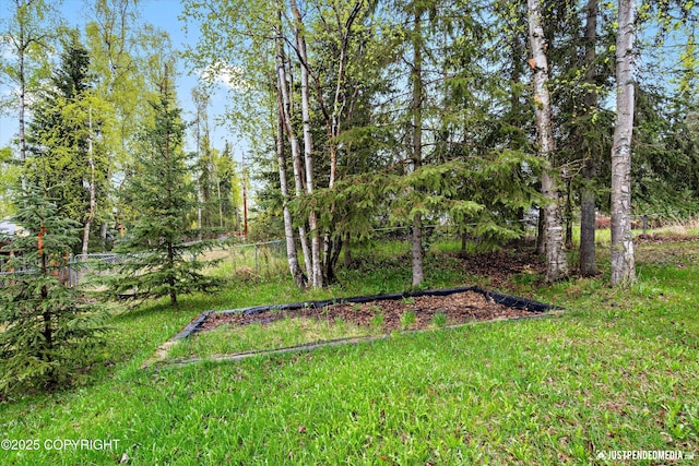 view of yard featuring fence