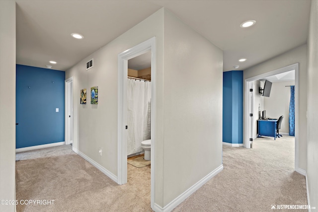 4187 Chiniak Bay Dr, Anchorage, AK 99515 - hall with carpet, baseboards, and recessed lighting