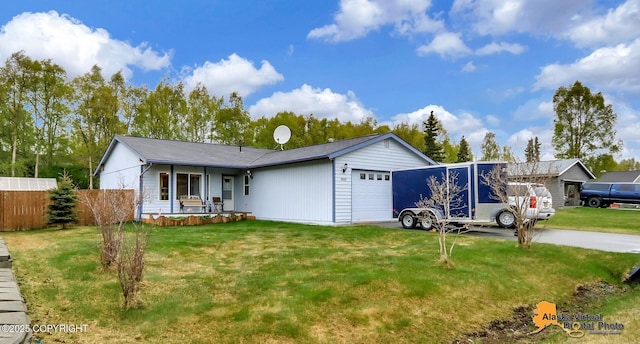 9500 Aphrodite Dr, Anchorage, AK 99515 - ranch-style house with a garage, driveway, and covered porch