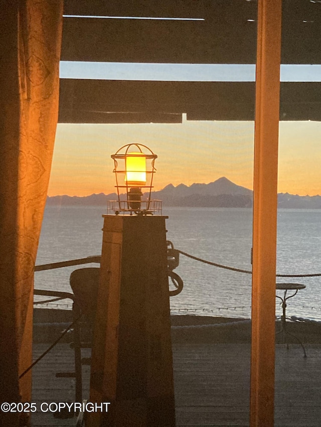 water view with mountains