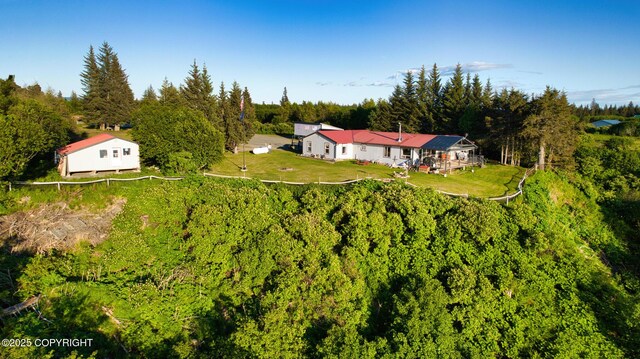 26957 Sterling Hwy, Anchor Point, AK 99556 - aerial overview of property's location with a heavily wooded area